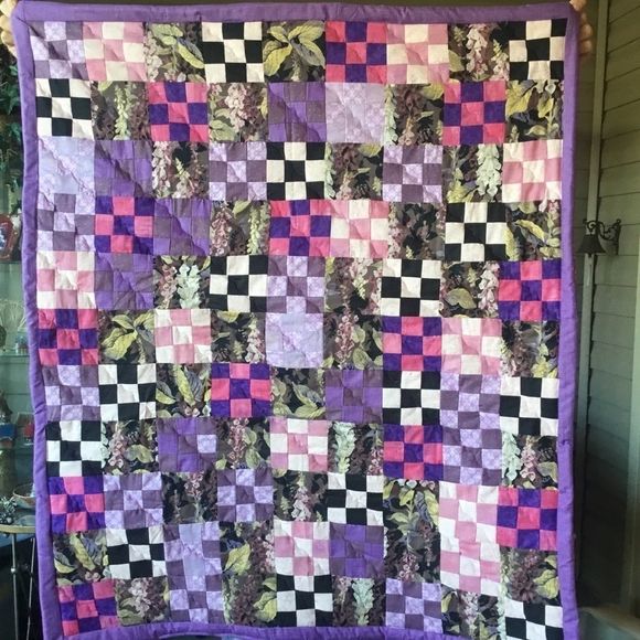 Handmade Quilt Shades of Purple & Pink